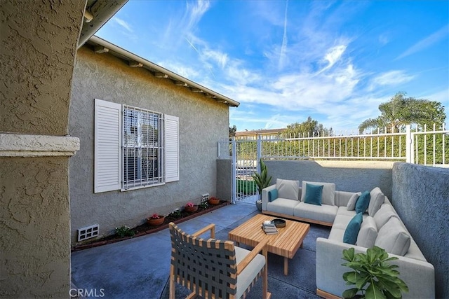 view of patio / terrace with an outdoor hangout area