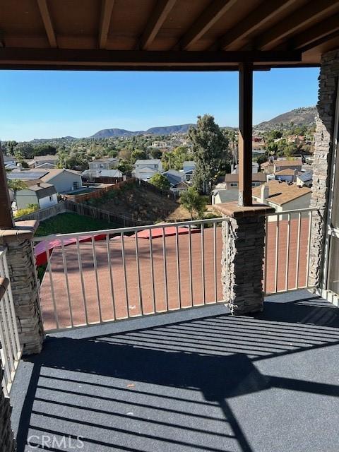 balcony with a mountain view