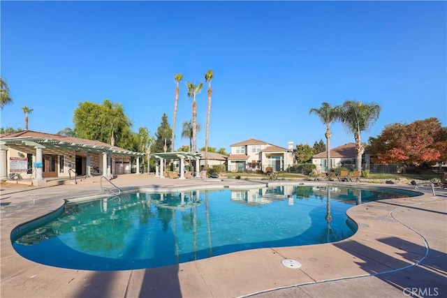 view of pool featuring a patio area