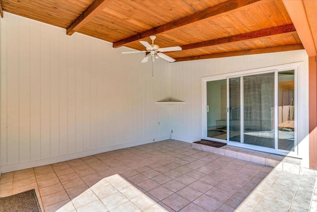 view of patio featuring ceiling fan