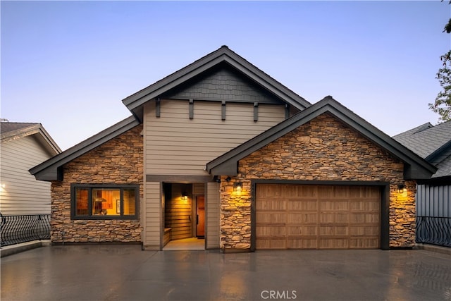 view of front of house featuring a garage