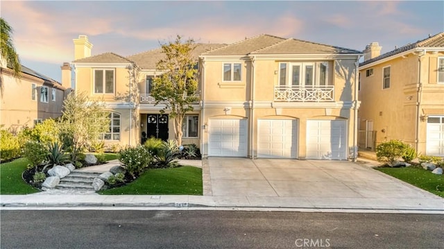 view of front of home with a garage