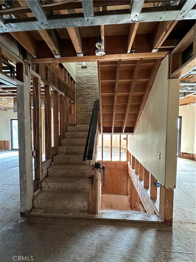 stairway with plenty of natural light