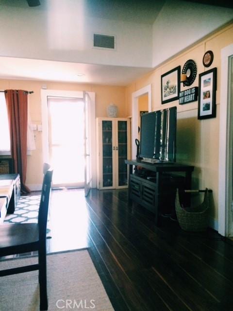 interior space featuring dark hardwood / wood-style floors