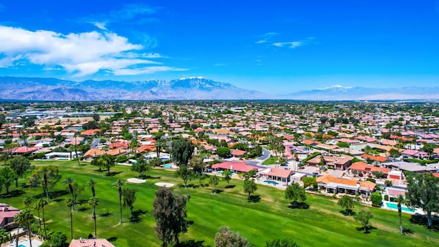 aerial view with a mountain view