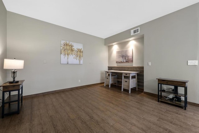 office featuring dark hardwood / wood-style flooring