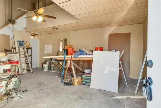 storage with ceiling fan