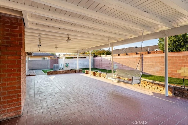 view of patio featuring central air condition unit