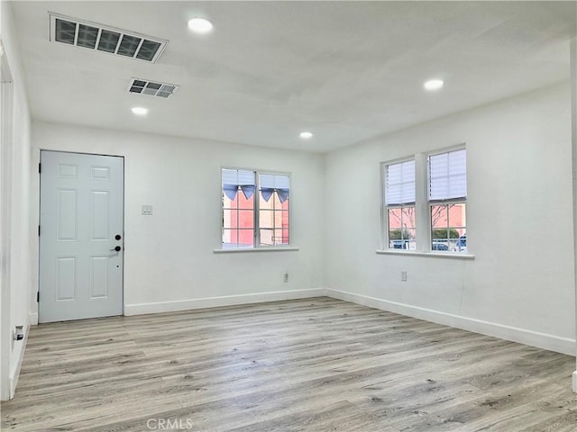 empty room featuring light hardwood / wood-style flooring