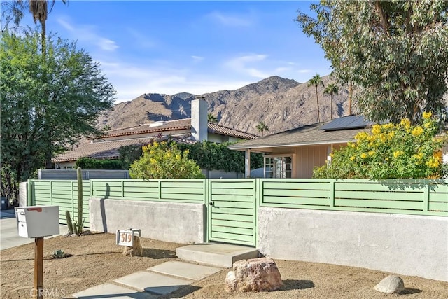 exterior space with a mountain view