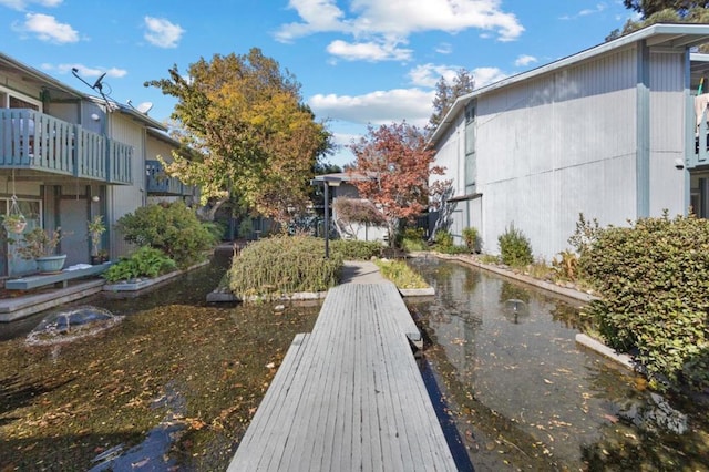 view of dock area