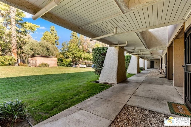 view of yard with a patio area