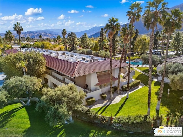 aerial view featuring a mountain view