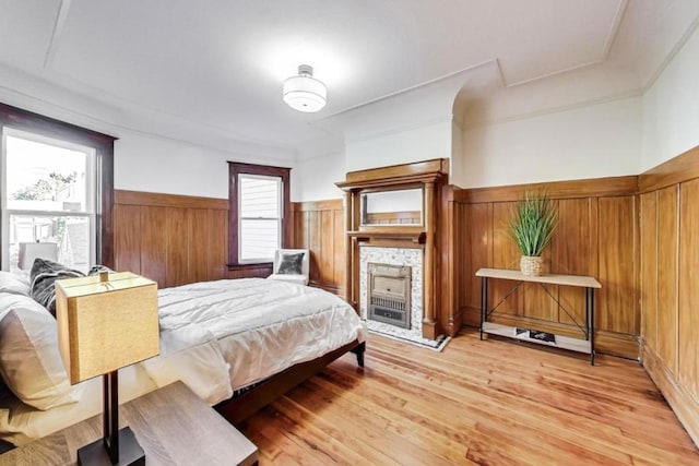 bedroom featuring light wood-type flooring