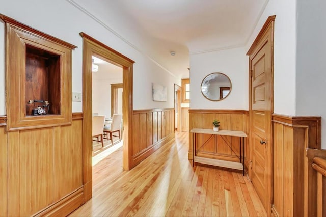 hall featuring light hardwood / wood-style flooring