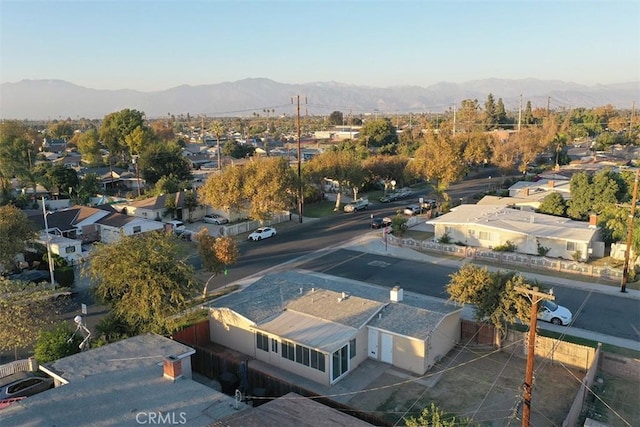 drone / aerial view with a mountain view