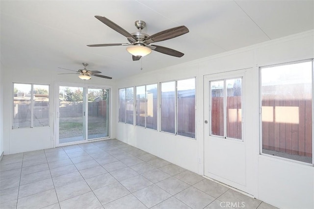 view of unfurnished sunroom