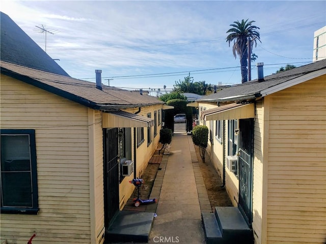 view of side of property featuring cooling unit