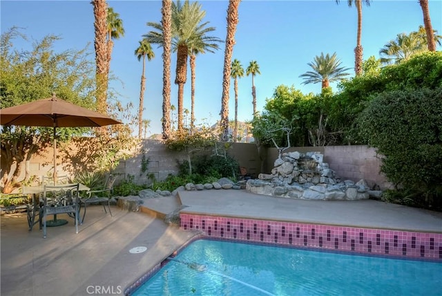 view of pool with a patio area