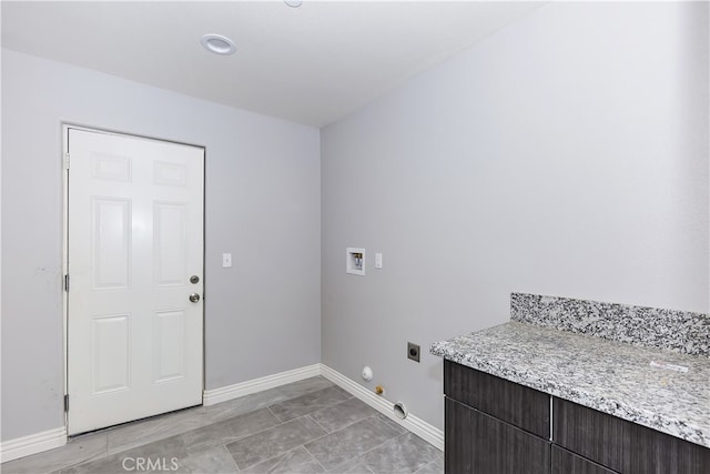 laundry room featuring hookup for an electric dryer, hookup for a gas dryer, and washer hookup