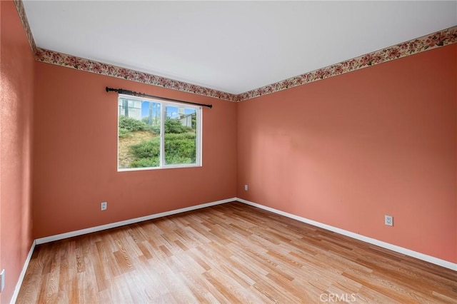 empty room featuring light wood-type flooring