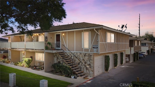 view of property with a garage