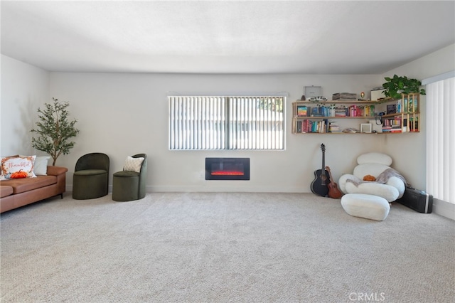 sitting room featuring carpet