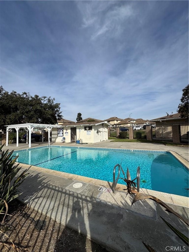 view of pool featuring a pergola