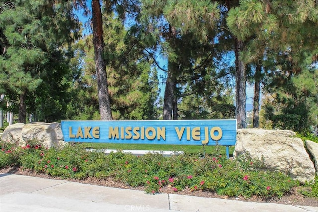 view of community sign