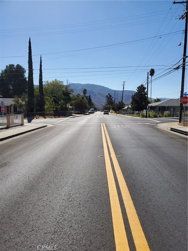 view of road with a mountain view