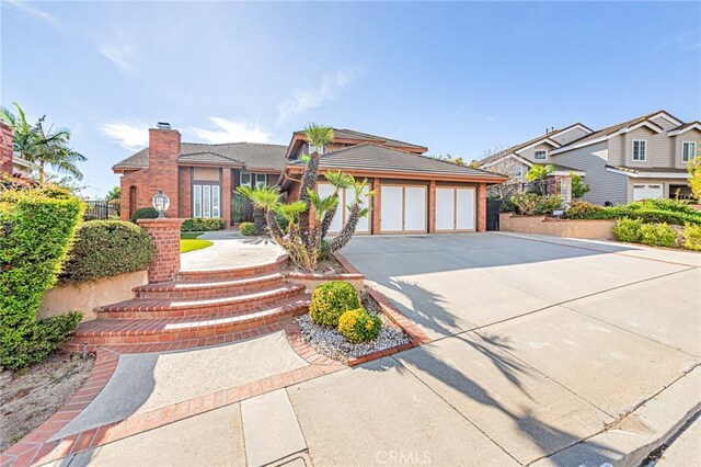 view of front of house with a garage