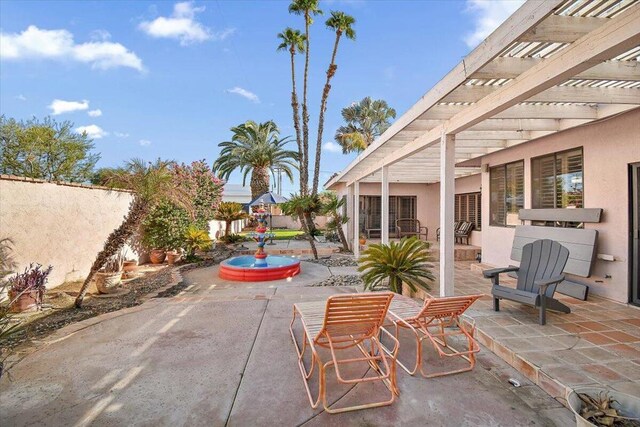 view of patio with a pergola