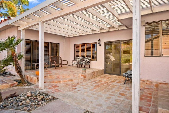 view of patio / terrace with a pergola