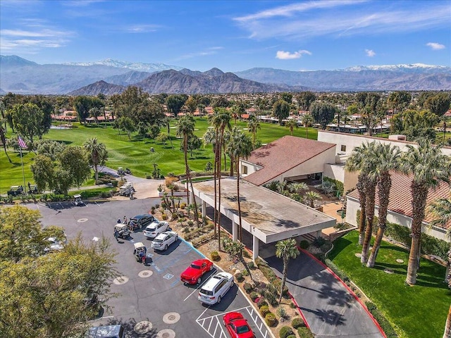 bird's eye view featuring a mountain view