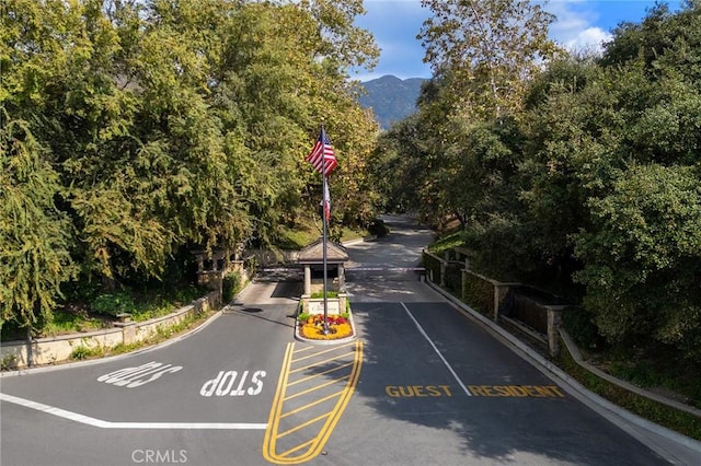 view of road with a mountain view