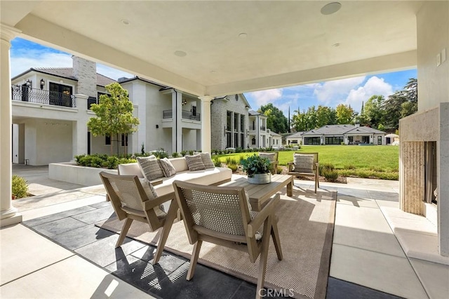 view of patio with an outdoor living space