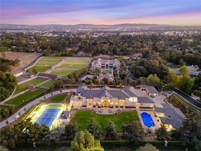 188 Deodar Ln, Bradbury, CA 91008 - aerial view at dusk