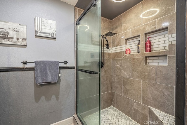 bathroom featuring walk in shower