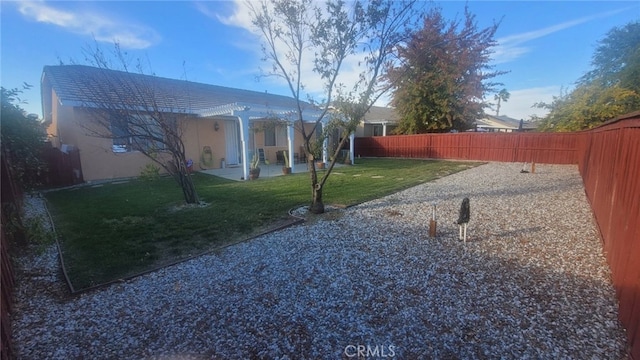 29822 Cool Meadow Dr, Menifee, CA 92584 - fenced backyard with a patio