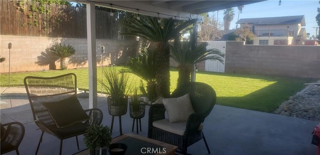 view of yard featuring a patio area