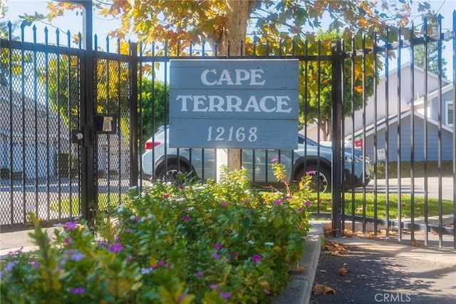 view of community sign