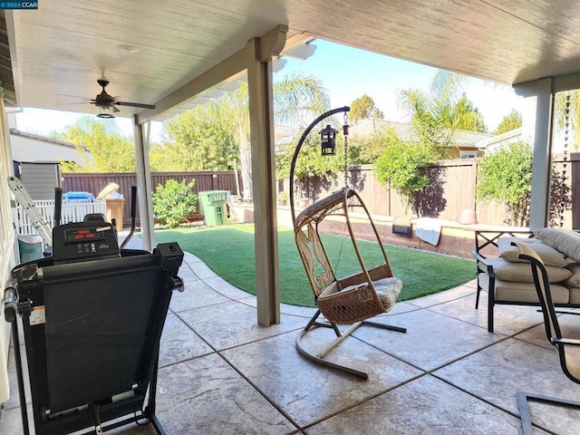 view of patio / terrace with ceiling fan