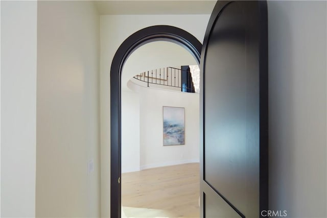 hallway featuring light hardwood / wood-style flooring