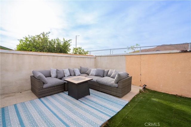 view of patio with an outdoor hangout area