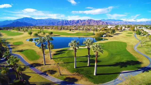 view of home's community featuring a water and mountain view