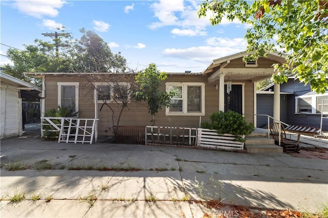 view of front of house with a patio