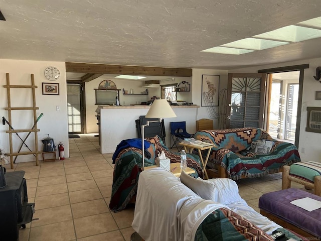 view of tiled living room