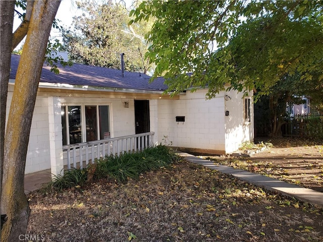 view of single story home