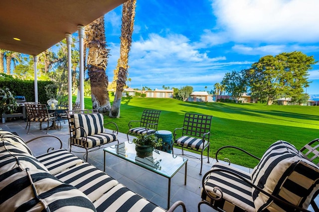 view of patio / terrace with an outdoor living space