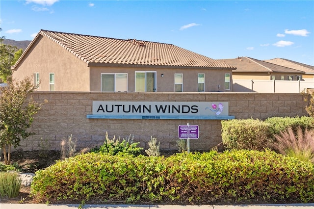 view of community sign